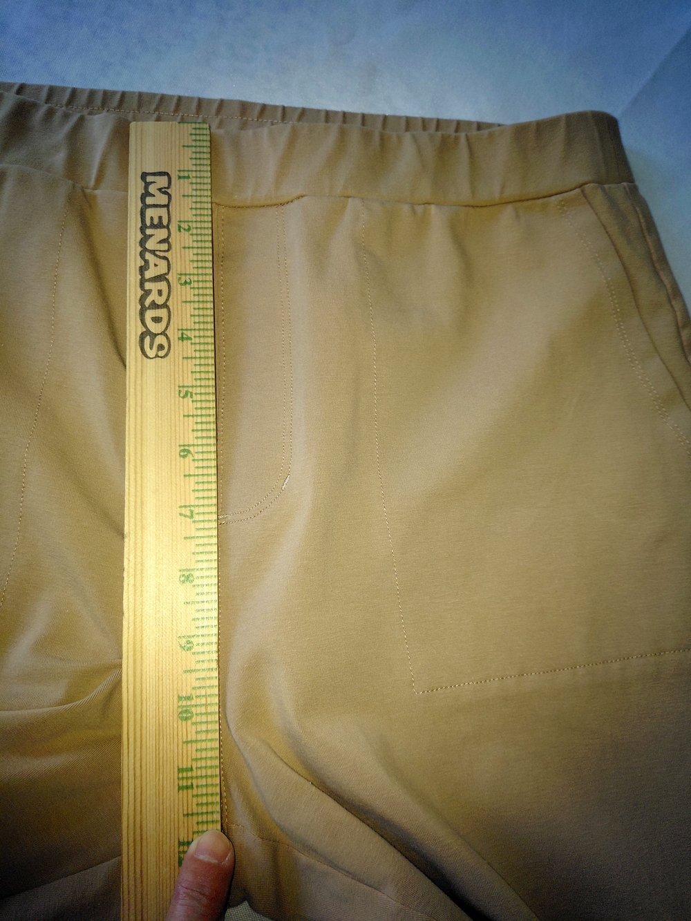 EUC Sz M Susan Graver Weekend StretchyCropped Pull-On Pants With Pockets In Tan - Picture 4 of 11